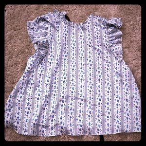 Zara Floral Flutter Sleeve Top